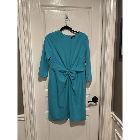 Donna Morgan Women’s Aqua Blue Knot-Front Dress Size 14 NWOT - Picture 8 of 16